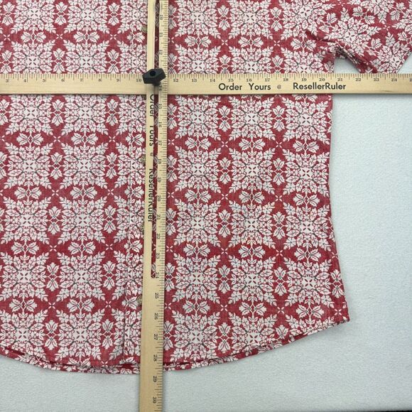 Reyn Spooner Hawaiian Shirt Mens M Red Button Down Short Sleeve Tailored Fit - Picture 6 of 7
